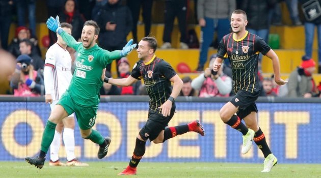 Alberto Brignoli a marcat în meciul Benevento - Milan 2-2
