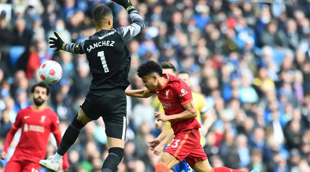 Luis Diaz a deschis scorul în meciul Brighton - Liverpool 0-2, în ciuda opoziției portarului Sanchez