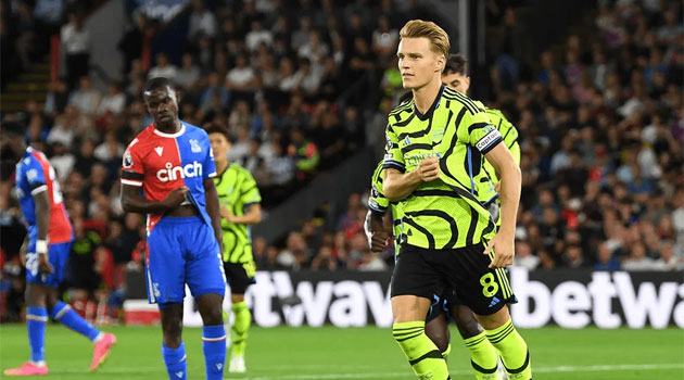 Martin Odegaard a marcat din penalty unicul gol al meciului Crystal Palace - Arsenal 0-1