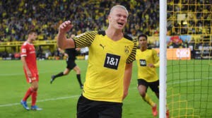 Haaland, în meciul Dortmund - Union Berlin 4-2 (19 septembrie 2021)