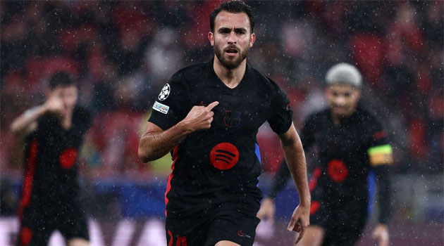 Eric García, după un gol important în meciul Benfica - Barcelona 4-5