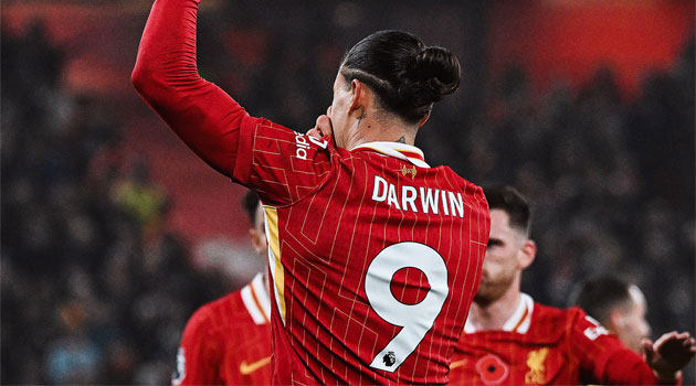 Darwin Nunez, gol în meciul Liverpool - Aston Villa 2-0