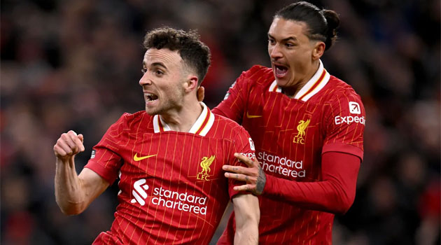 Gol de 2-2 marcat de Diogo Jota în meciul Liverpool - Fulham