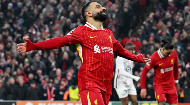 Salah, la golul 50 în Europa, în meciul Liverpool - Lille 2-1