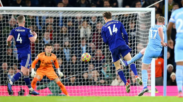 Kevin de Bruyne a marcat cel mai frumos gol al meciului Manchester City - Leeds United 7-0