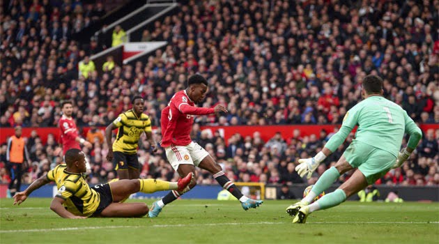 Situație de gol irosită de Elanga în meciul Manchester United - Watford 0-0 (26 februarie 2022)