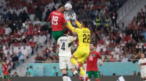Youssef En Nesyri a marcat unicul gol al meciului Maroc - Portugalia din sferturile Campionatului Mondial 2022