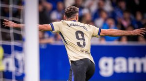 Gol pentru Robert Lewandowski în Oviedo - Barcelona 1-3