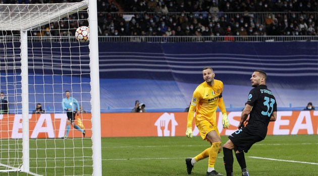 Nimic de făcut pentru portarul lui Internazionale Milano la șutul lui Marco Asensio în victoria lui Real Madrid (2-0)