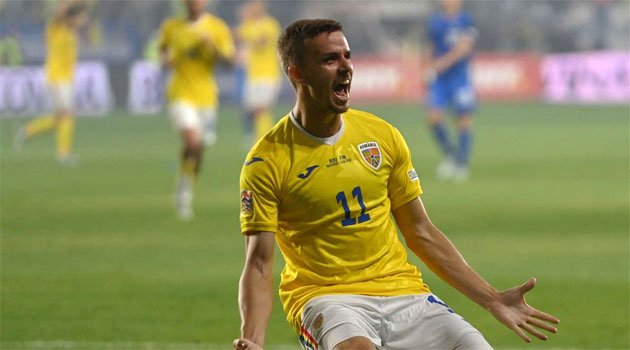 Nicușor Bancu a marcat unicul gol al meciului România - Finlanda 1-0 din Liga Națiunilor 2022-2023