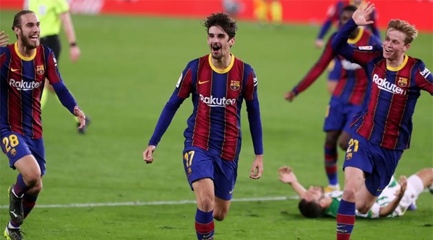 Trincao, marcatorul golului decisiv în Betis - Barcelona 2-3 (7 februarie 2021)