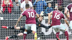 David de Gea a apărat un penalty în prelungirile meciului West Ham - Manchester United 1-2